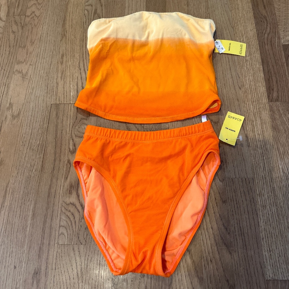 💛Vintage Beach Bay Orange Two Piece Bathing suite 🧡